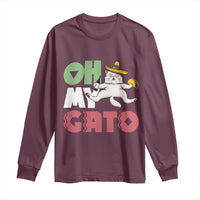 Funny Cinco De Mayo Drunk Cat Long Sleeve Shirt Oh My Gato