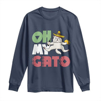 Funny Cinco De Mayo Drunk Cat Long Sleeve Shirt Oh My Gato
