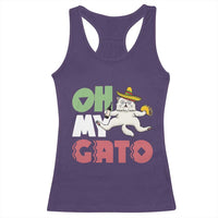 Funny Cinco De Mayo Drunk Cat Racerback Tank Top Oh My Gato