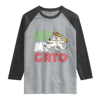 Funny Cinco De Mayo Drunk Cat Raglan Shirt Oh My Gato