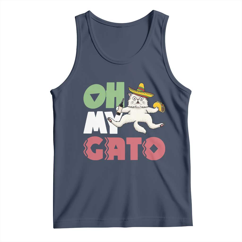 Funny Cinco De Mayo Drunk Cat Tank Top Oh My Gato