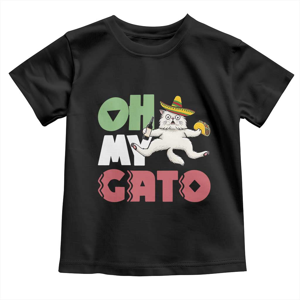 Funny Cinco De Mayo Drunk Cat Toddler T Shirt Oh My Gato