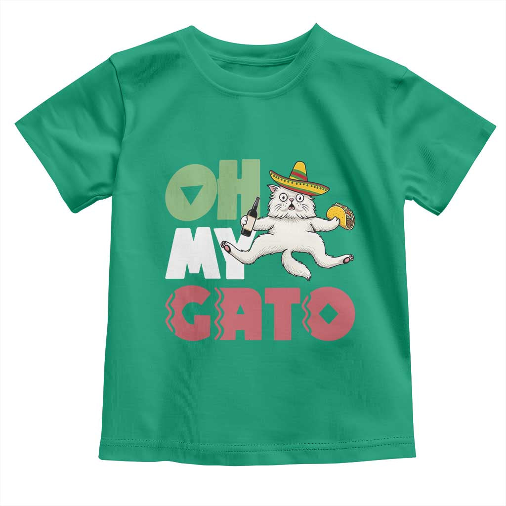 Funny Cinco De Mayo Drunk Cat Toddler T Shirt Oh My Gato