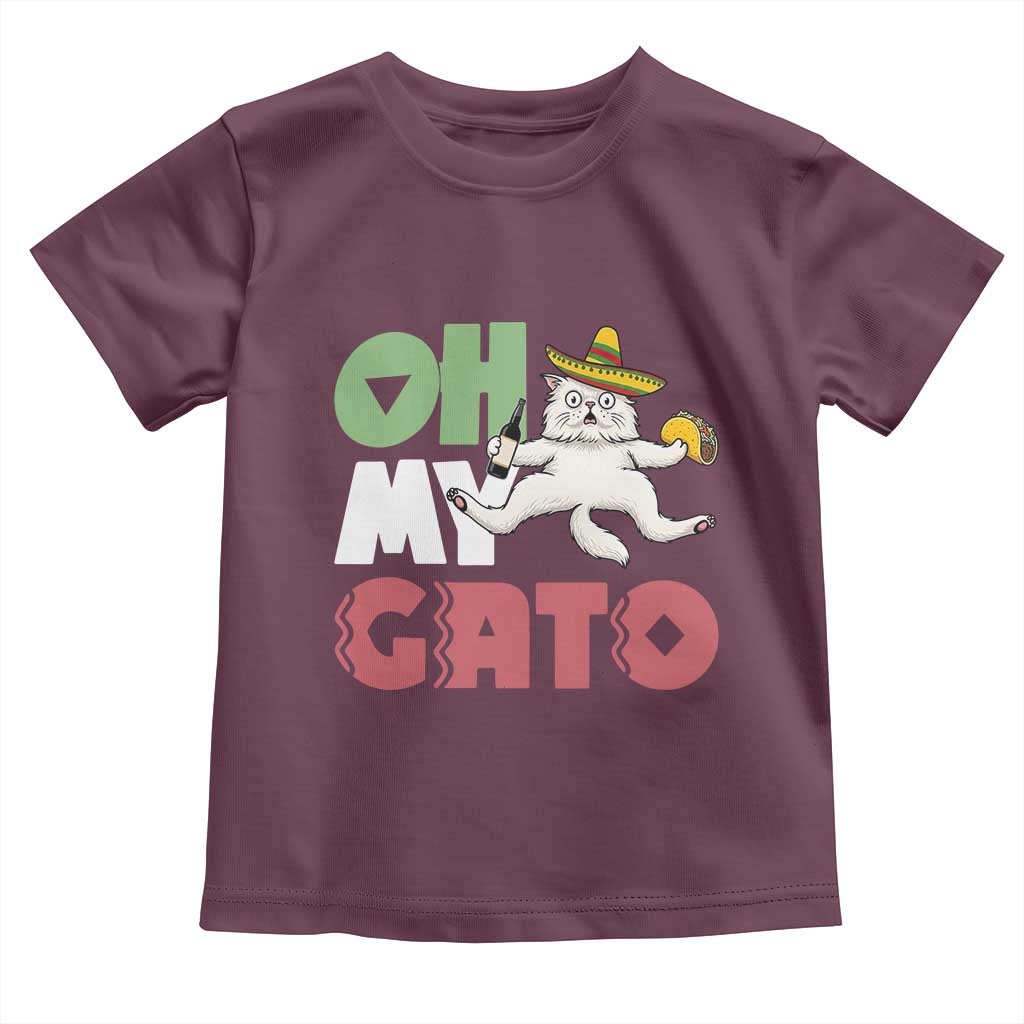 Funny Cinco De Mayo Drunk Cat Toddler T Shirt Oh My Gato