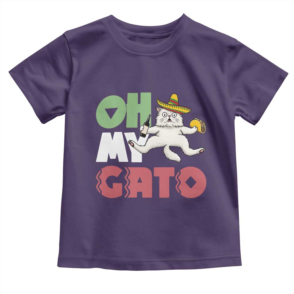 Funny Cinco De Mayo Drunk Cat Toddler T Shirt Oh My Gato