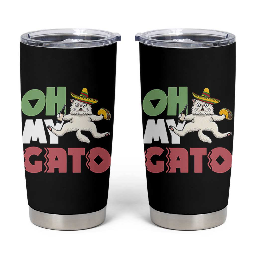 Funny Cinco De Mayo Drunk Cat Tumbler Cup Oh My Gato