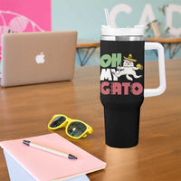 Funny Cinco De Mayo Drunk Cat Tumbler With Handle Oh My Gato