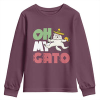 Funny Cinco De Mayo Drunk Cat Youth Sweatshirt Oh My Gato
