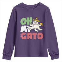 Funny Cinco De Mayo Drunk Cat Youth Sweatshirt Oh My Gato