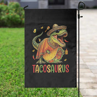 Cinco De Mayo Tacosaurus Garden Flag Funny Dinosaur Taco Lover Gift