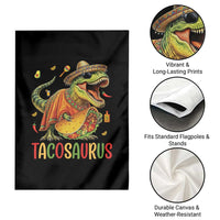 Cinco De Mayo Tacosaurus Garden Flag Funny Dinosaur Taco Lover Gift