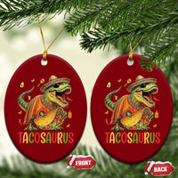 Cinco De Mayo Tacosaurus Ceramic Ornament Funny Dinosaur Taco Lover Gift