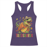 Cinco De Mayo Tacosaurus Racerback Tank Top Funny Dinosaur Taco Lover Gift
