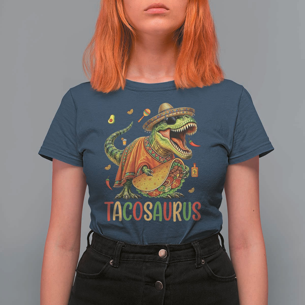 Cinco De Mayo Tacosaurus T Shirt For Women Funny Dinosaur Taco Lover Gift