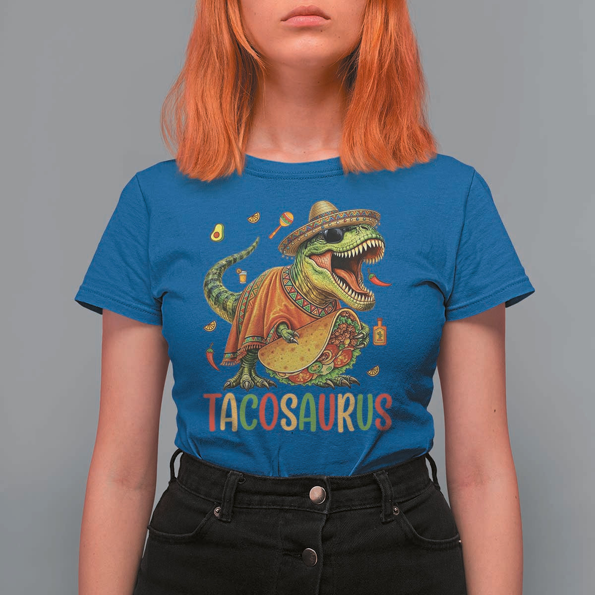 Cinco De Mayo Tacosaurus T Shirt For Women Funny Dinosaur Taco Lover Gift