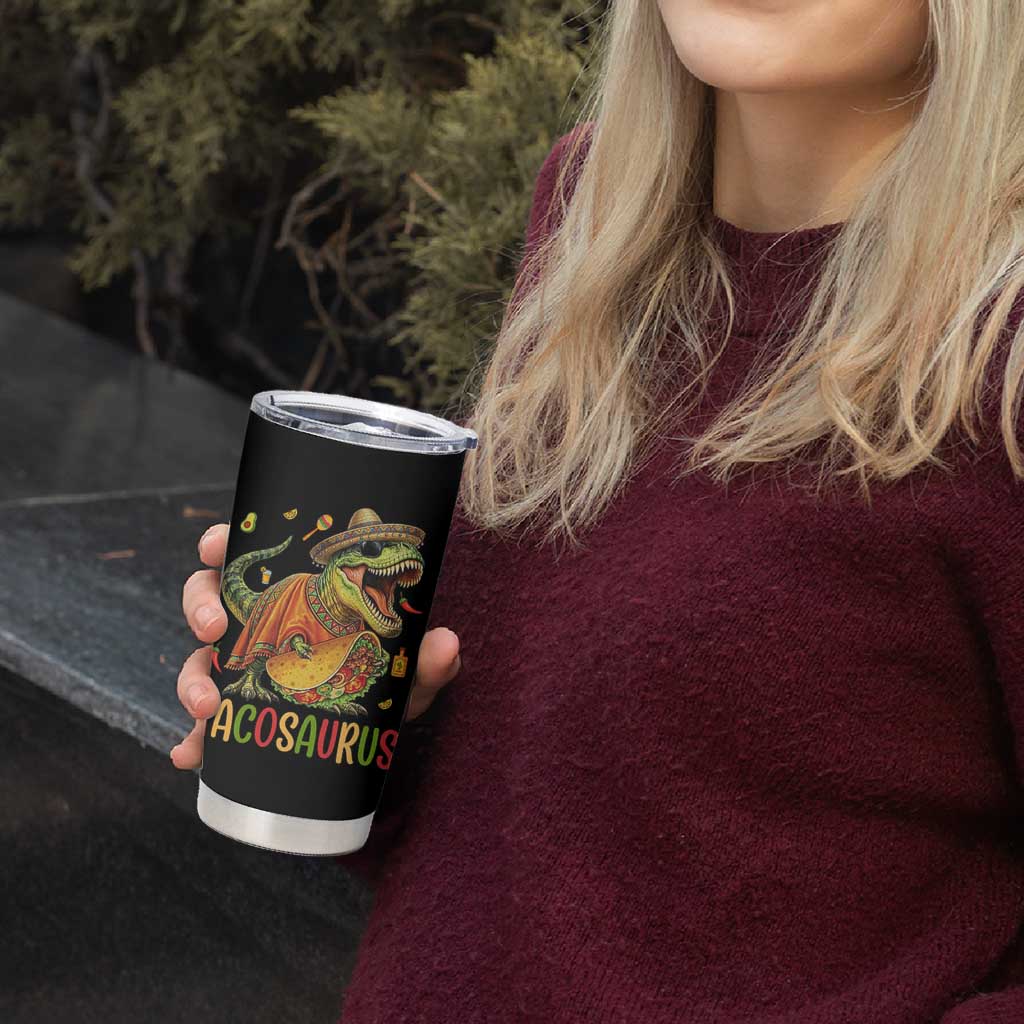 Cinco De Mayo Tacosaurus Tumbler Cup Funny Dinosaur Taco Lover Gift
