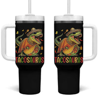 Cinco De Mayo Tacosaurus Tumbler With Handle Funny Dinosaur Taco Lover Gift