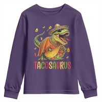 Cinco De Mayo Tacosaurus Youth Sweatshirt Funny Dinosaur Taco Lover Gift