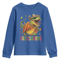 Cinco De Mayo Tacosaurus Youth Sweatshirt Funny Dinosaur Taco Lover Gift