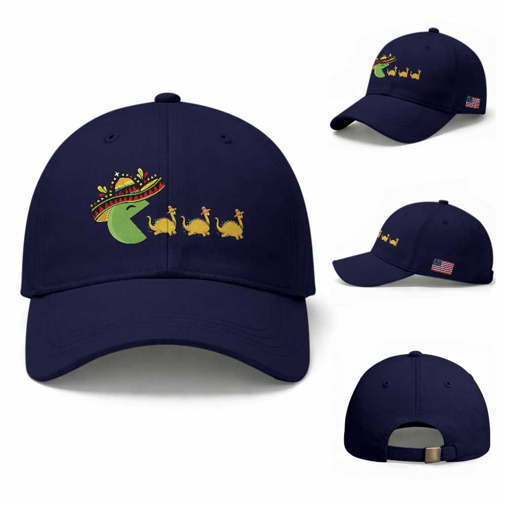 Funny Retro Game Tacosaurus Baseball Cap Cinco De Mayo Taco Lover Gift