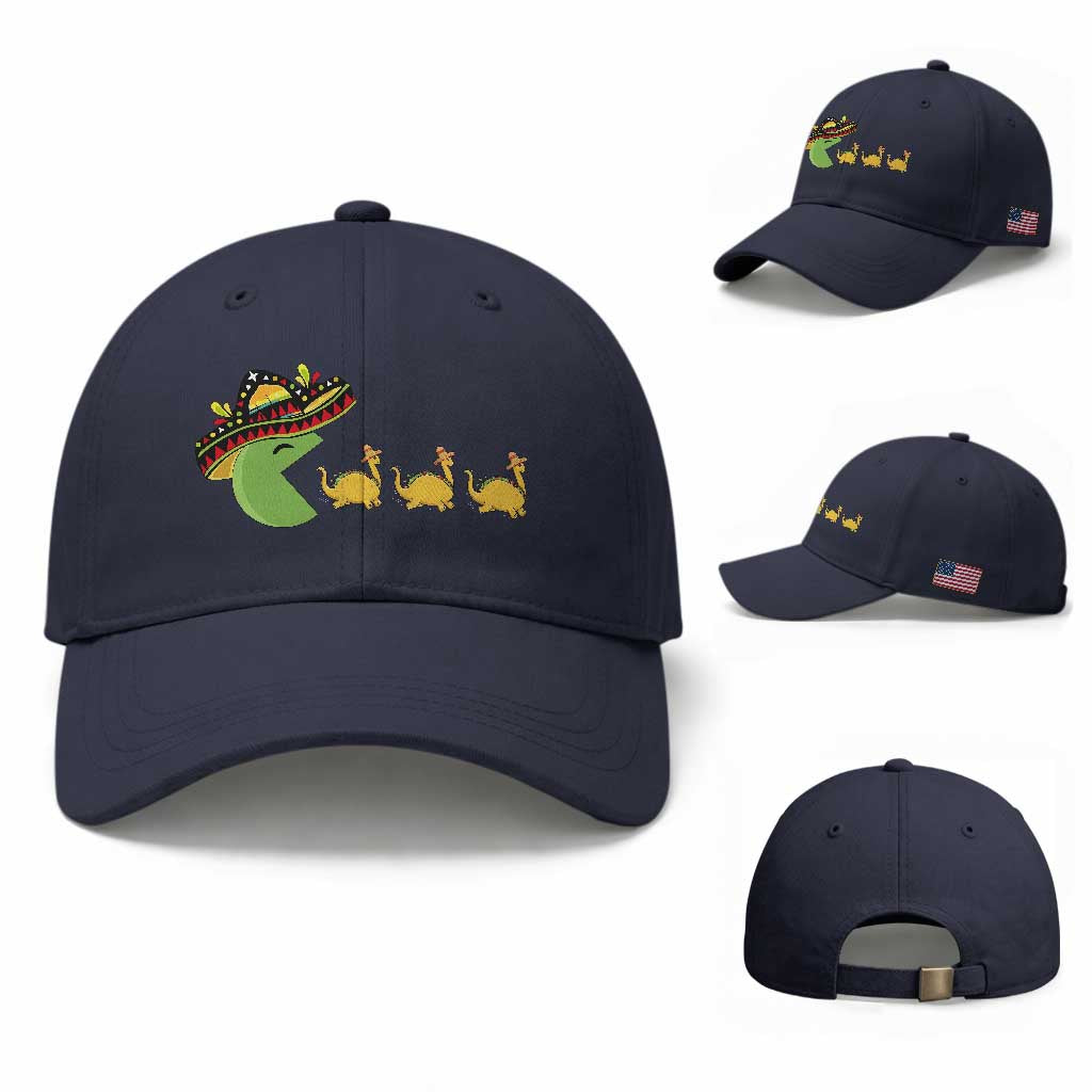 Funny Retro Game Tacosaurus Baseball Cap Cinco De Mayo Taco Lover Gift