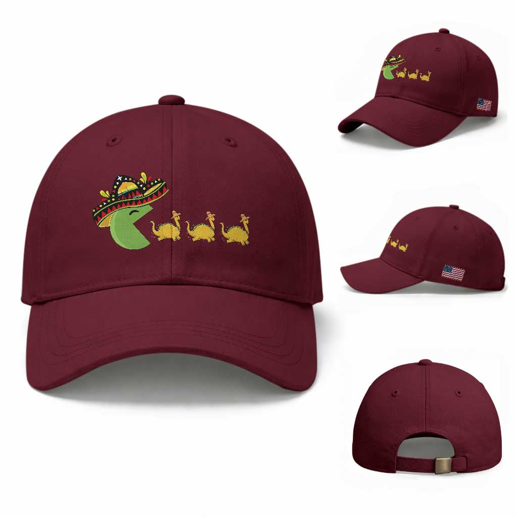 Funny Retro Game Tacosaurus Baseball Cap Cinco De Mayo Taco Lover Gift