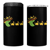 Funny Retro Game Tacosaurus 4 in 1 Can Cooler Tumbler Cinco De Mayo Taco Lover Gift