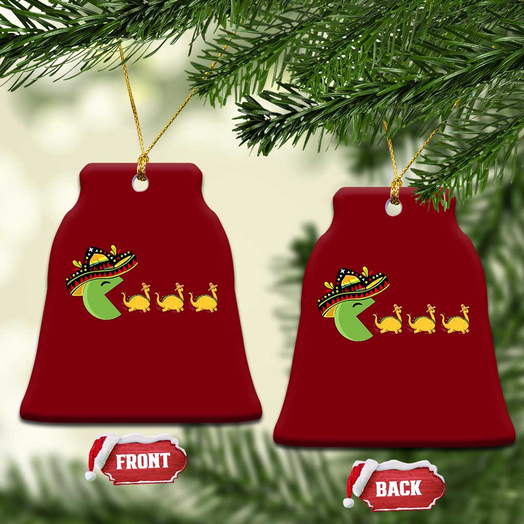 Funny Retro Game Tacosaurus Ceramic Ornament Cinco De Mayo Taco Lover Gift