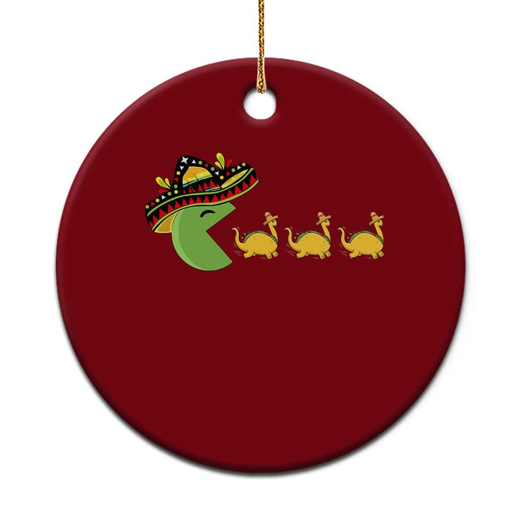 Funny Retro Game Tacosaurus Ceramic Ornament Cinco De Mayo Taco Lover Gift