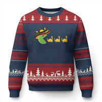Funny Retro Game Tacosaurus Ugly Christmas Sweater Cinco De Mayo Taco Lover Gift