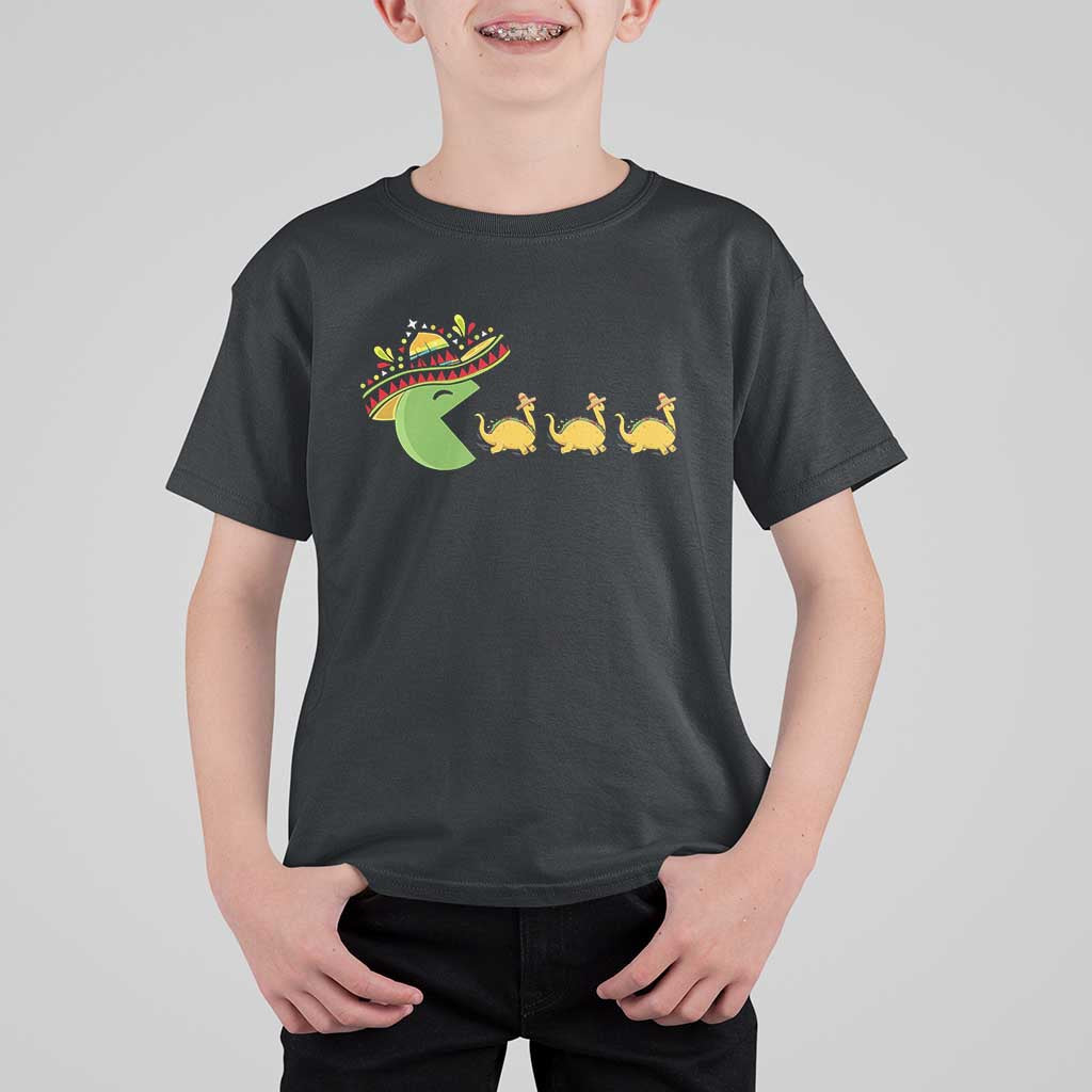 Funny Retro Game Tacosaurus T Shirt For Kid Cinco De Mayo Taco Lover Gift
