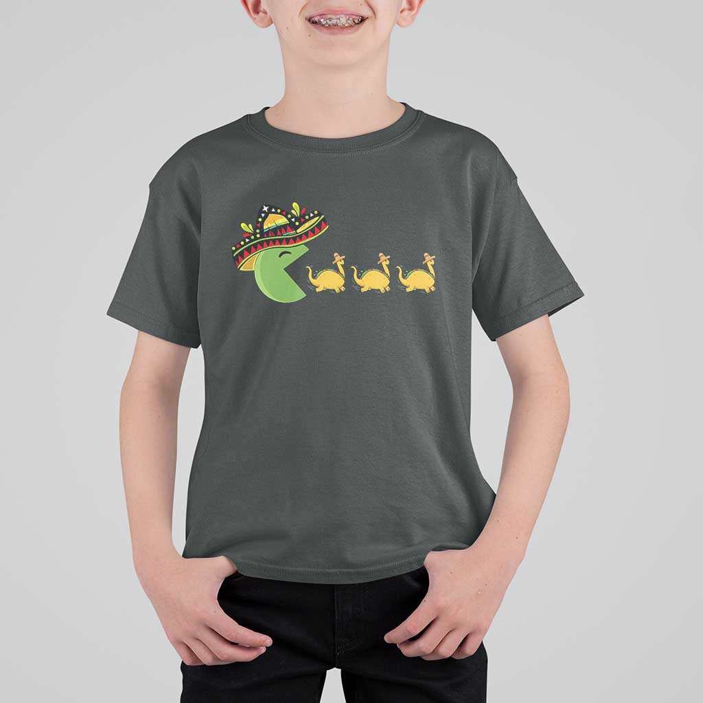 Funny Retro Game Tacosaurus T Shirt For Kid Cinco De Mayo Taco Lover Gift