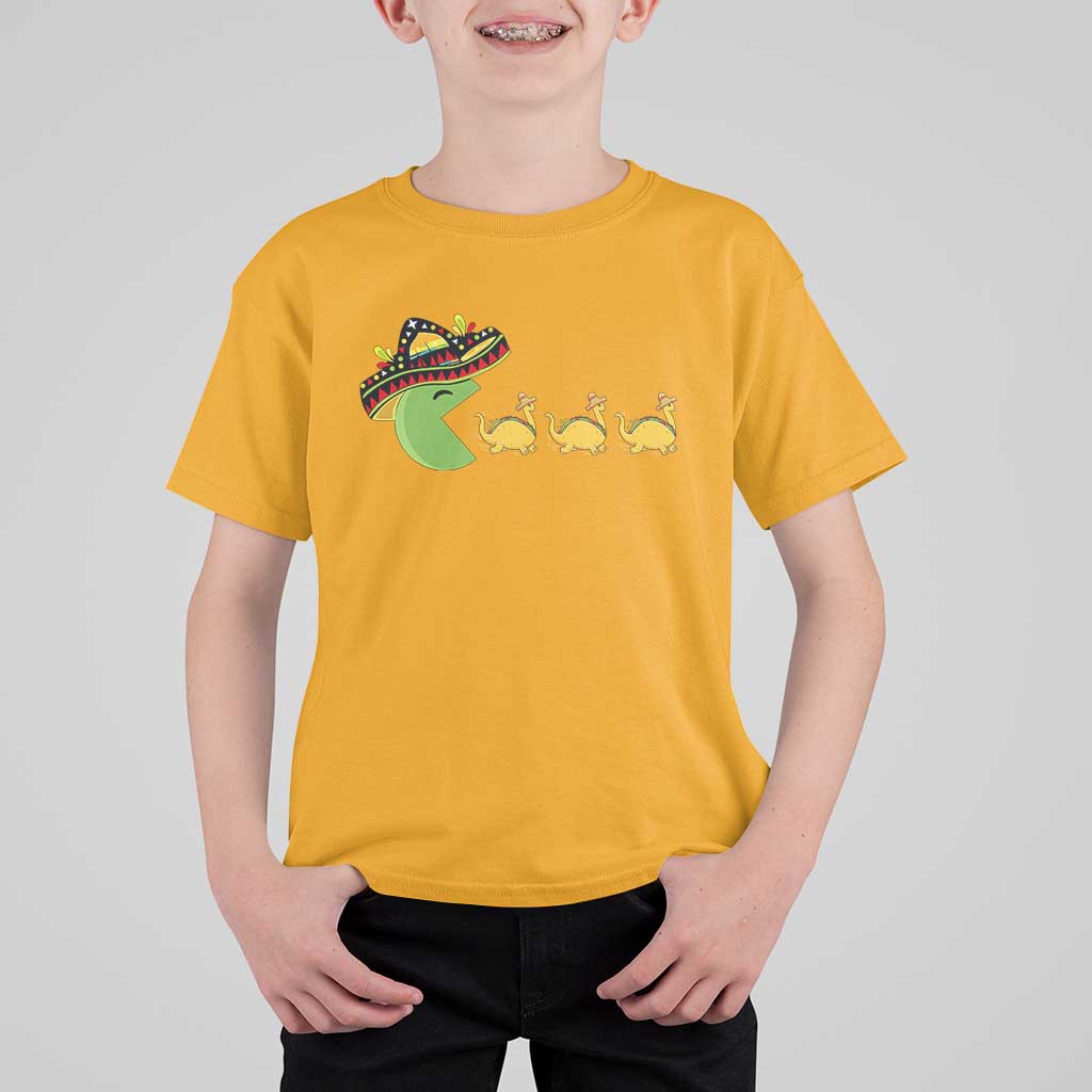 Funny Retro Game Tacosaurus T Shirt For Kid Cinco De Mayo Taco Lover Gift