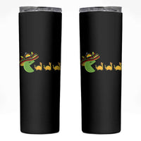 Funny Retro Game Tacosaurus Skinny Tumbler Cinco De Mayo Taco Lover Gift