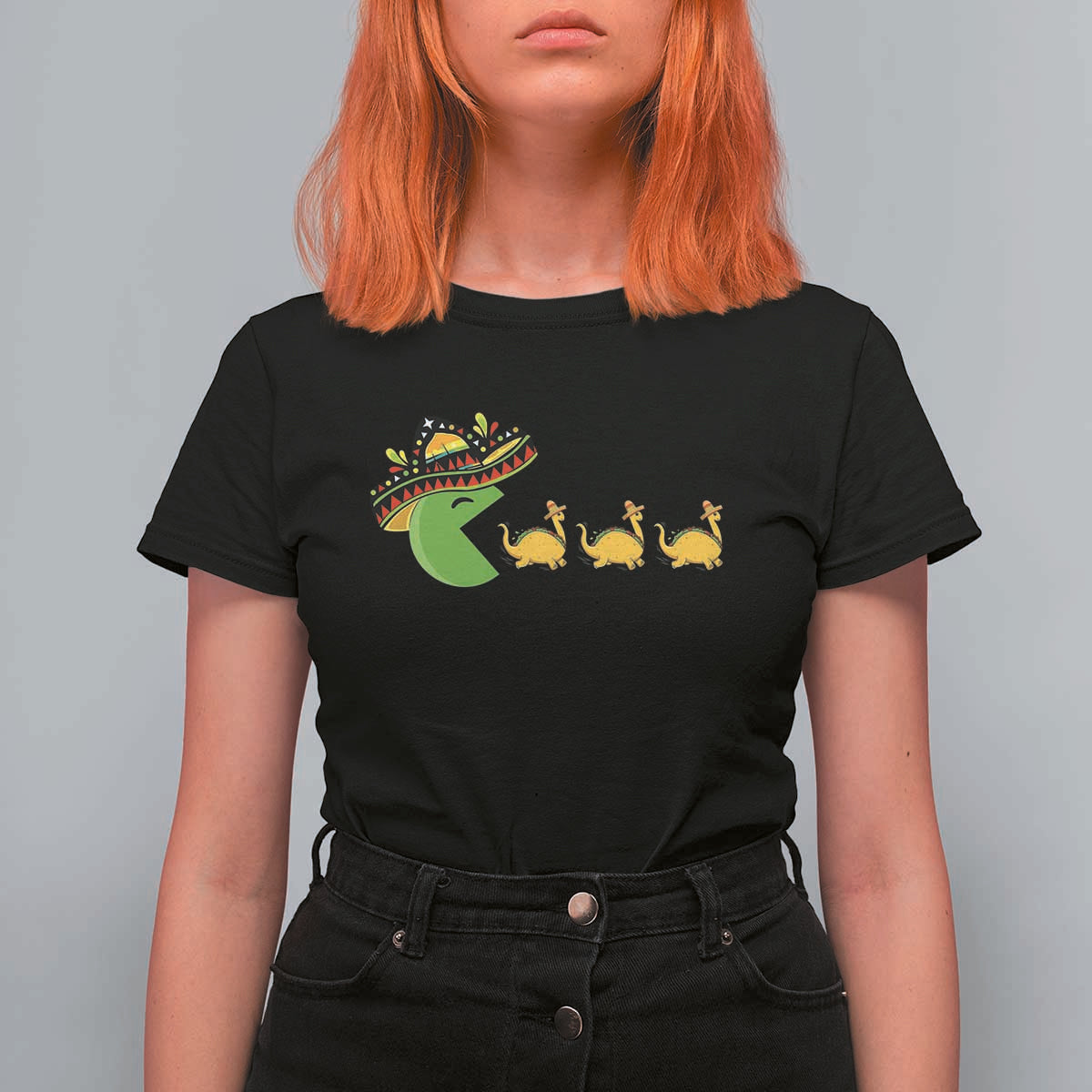 Funny Retro Game Tacosaurus T Shirt For Women Cinco De Mayo Taco Lover Gift