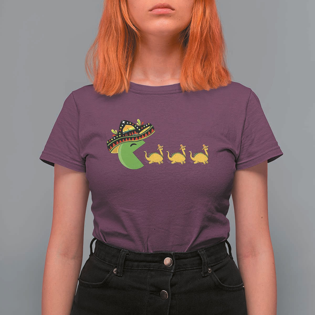 Funny Retro Game Tacosaurus T Shirt For Women Cinco De Mayo Taco Lover Gift