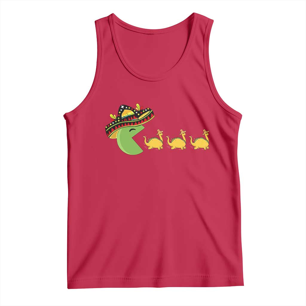 Funny Retro Game Tacosaurus Tank Top Cinco De Mayo Taco Lover Gift