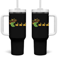 Funny Retro Game Tacosaurus Tumbler With Handle Cinco De Mayo Taco Lover Gift