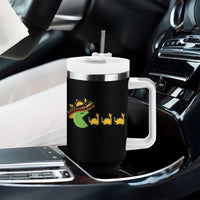 Funny Retro Game Tacosaurus Tumbler With Handle Cinco De Mayo Taco Lover Gift