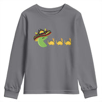 Funny Retro Game Tacosaurus Youth Sweatshirt Cinco De Mayo Taco Lover Gift