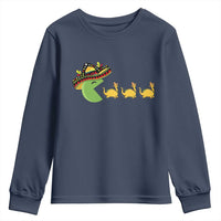Funny Retro Game Tacosaurus Youth Sweatshirt Cinco De Mayo Taco Lover Gift