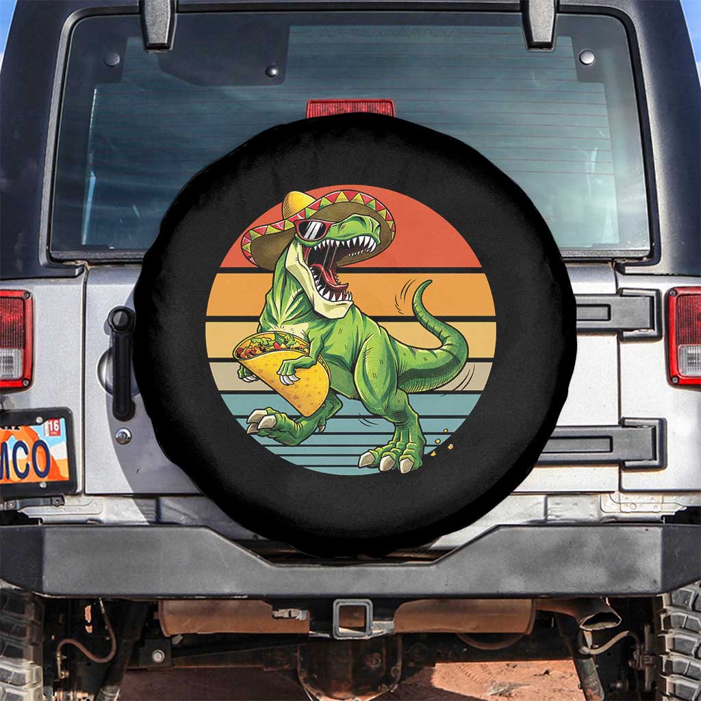 Vintage Dinosaur Taco Lover Spare Tire Cover Cinco De Mayo Gift