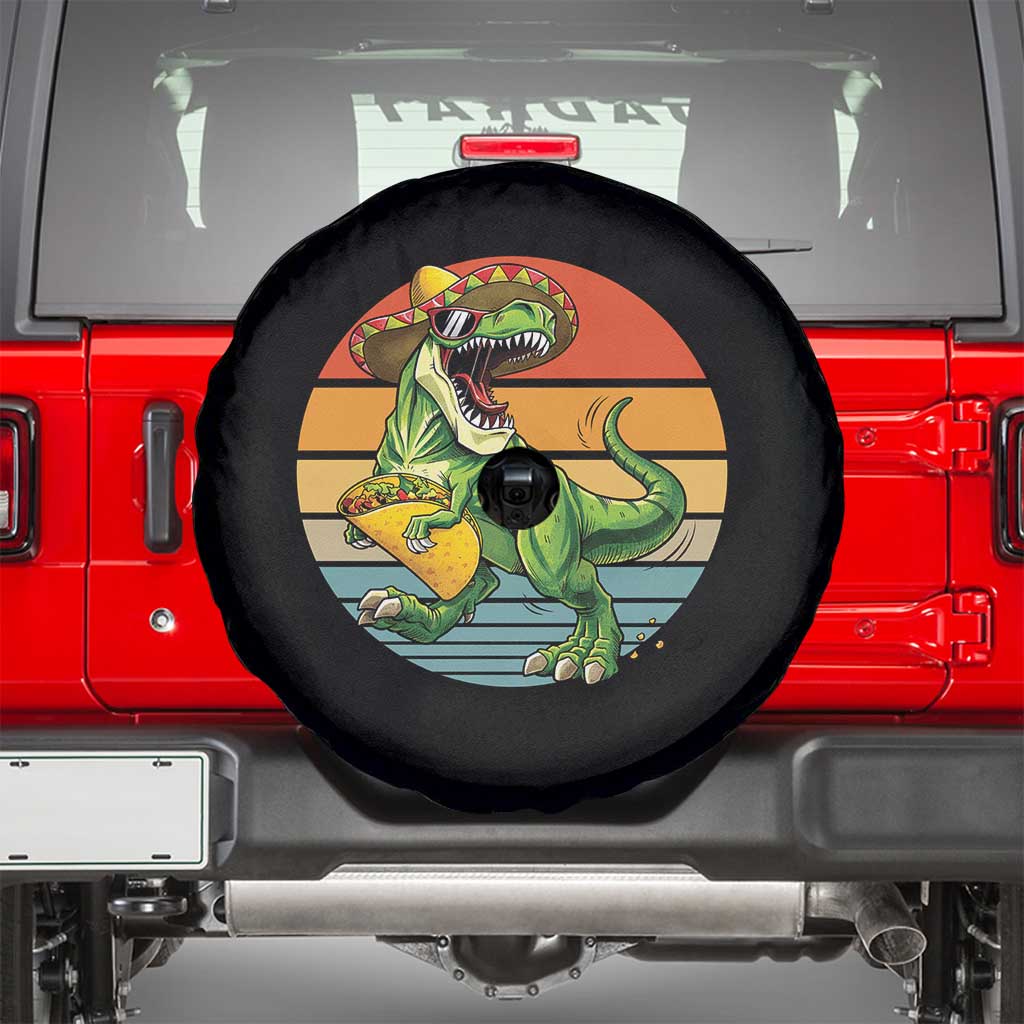 Vintage Dinosaur Taco Lover Spare Tire Cover Cinco De Mayo Gift