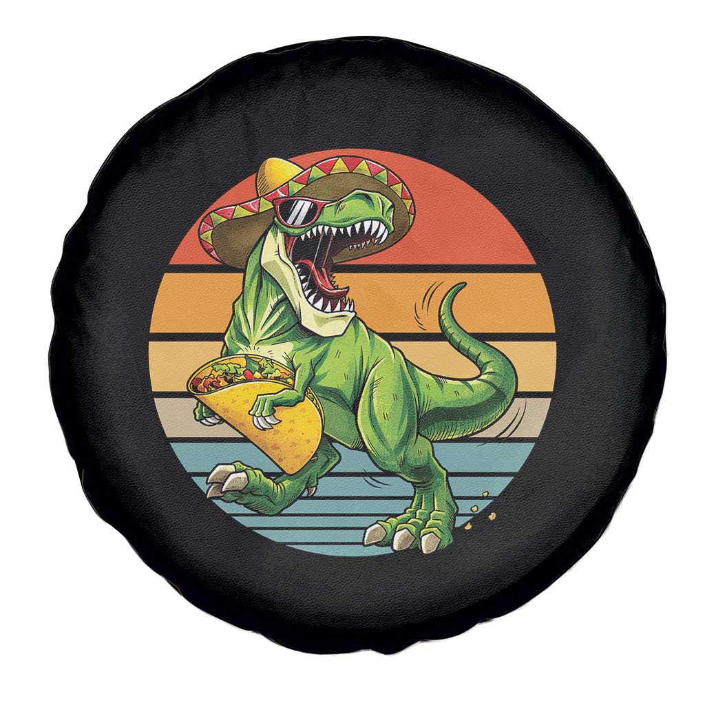 Vintage Dinosaur Taco Lover Spare Tire Cover Cinco De Mayo Gift