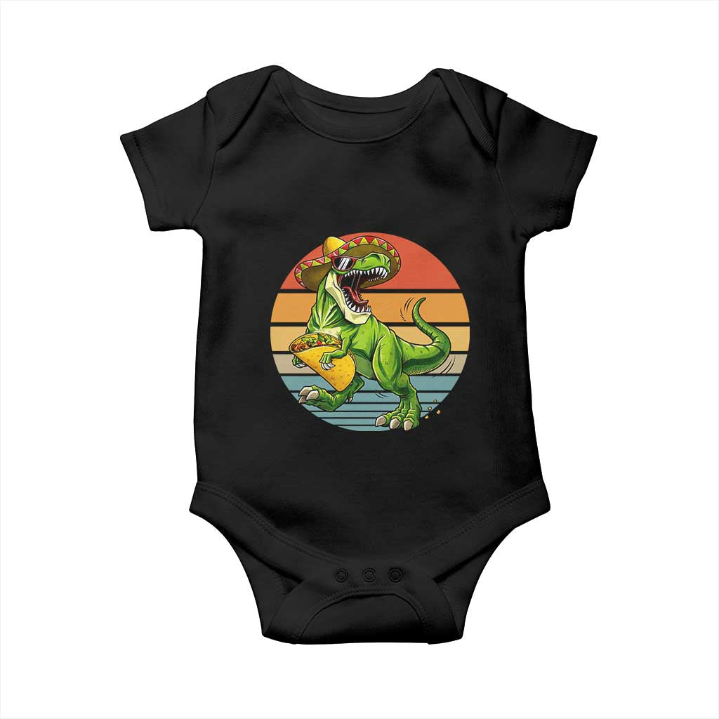 Vintage Dinosaur Taco Lover Baby Onesie Cinco De Mayo Gift