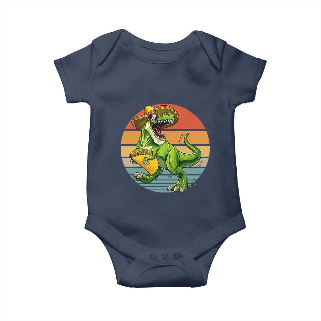 Vintage Dinosaur Taco Lover Baby Onesie Cinco De Mayo Gift