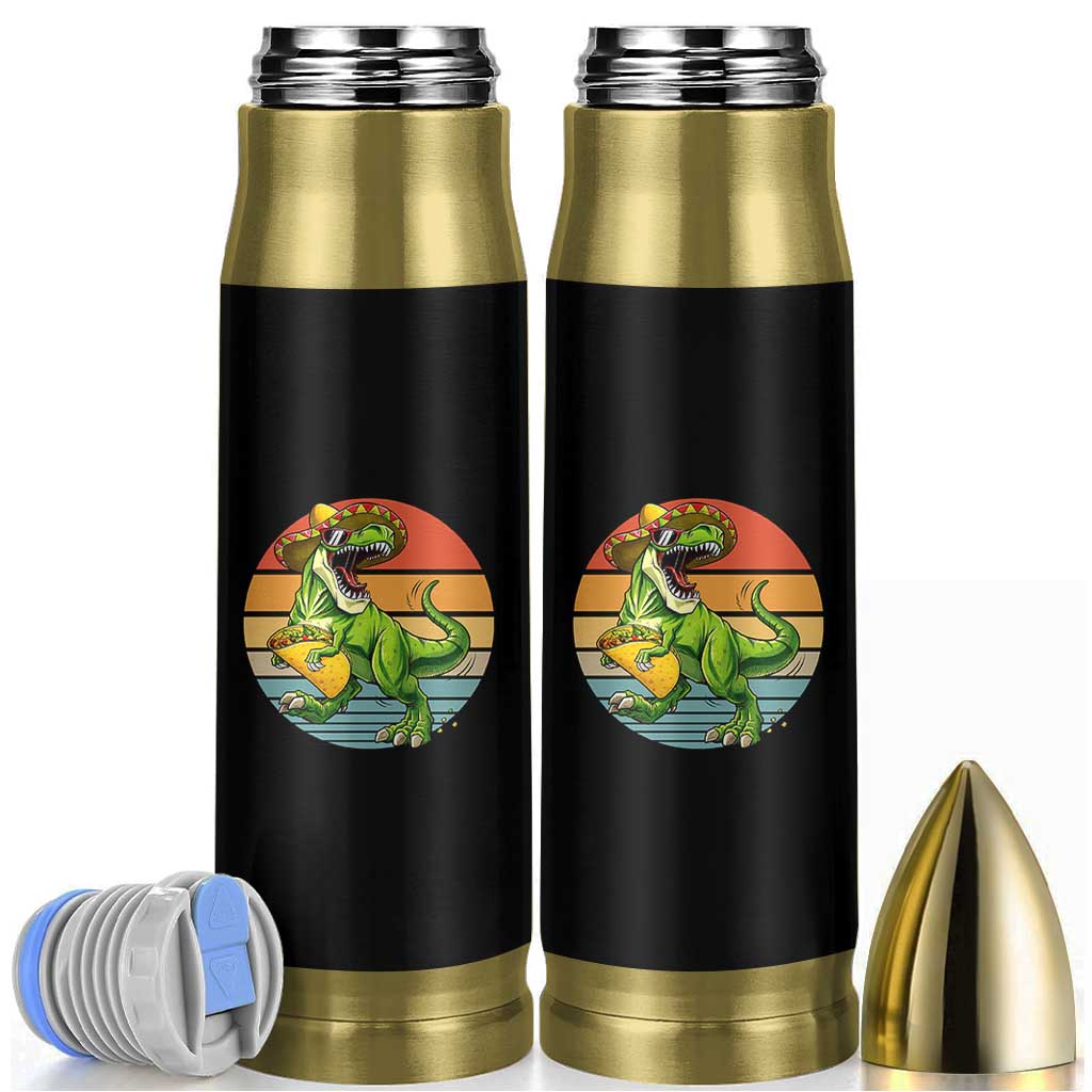 Vintage Dinosaur Taco Lover Bullet Tumbler Cinco De Mayo Gift