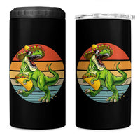 Vintage Dinosaur Taco Lover 4 in 1 Can Cooler Tumbler Cinco De Mayo Gift