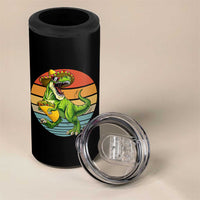 Vintage Dinosaur Taco Lover 4 in 1 Can Cooler Tumbler Cinco De Mayo Gift
