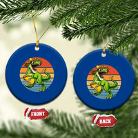Vintage Dinosaur Taco Lover Ceramic Ornament Cinco De Mayo Gift
